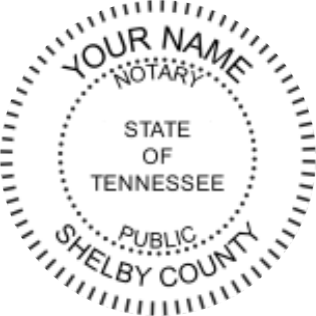 Tennessee Notary Shiny Seal Embosser, Sample Impression Image for 